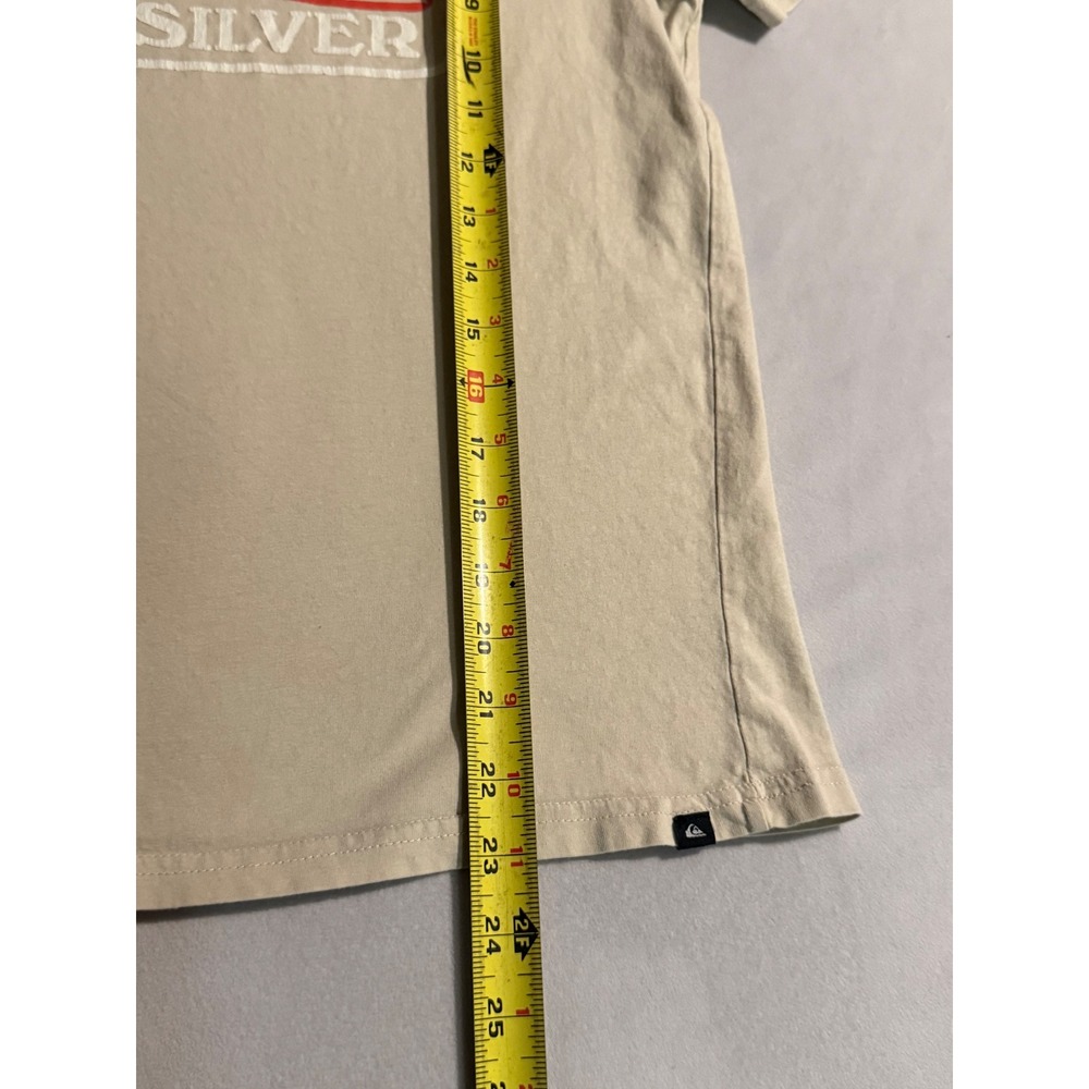 Quiksilver Boys Beige Graphic Logo T-Shirt Size Large 14/16 Short Sleeve Tee - Picture 7 of 7